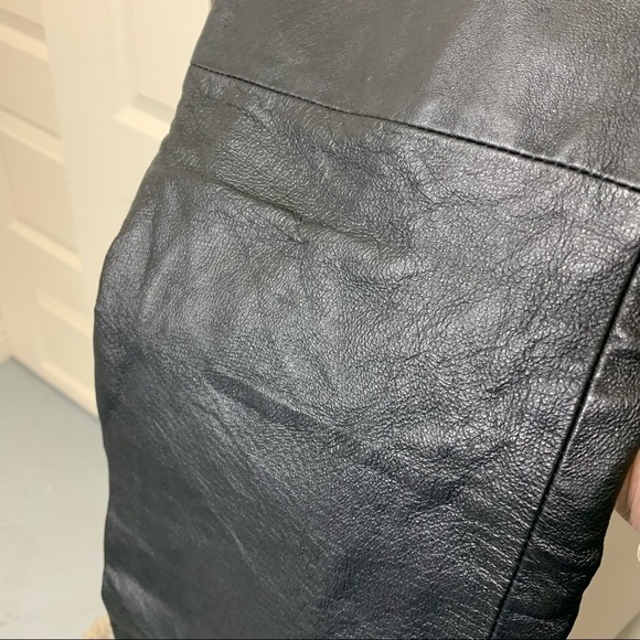 Fairweather Black Genuine Leather Pant Size 10 Motocycle Jeans Style Flare Leg - Picture 7 of 13